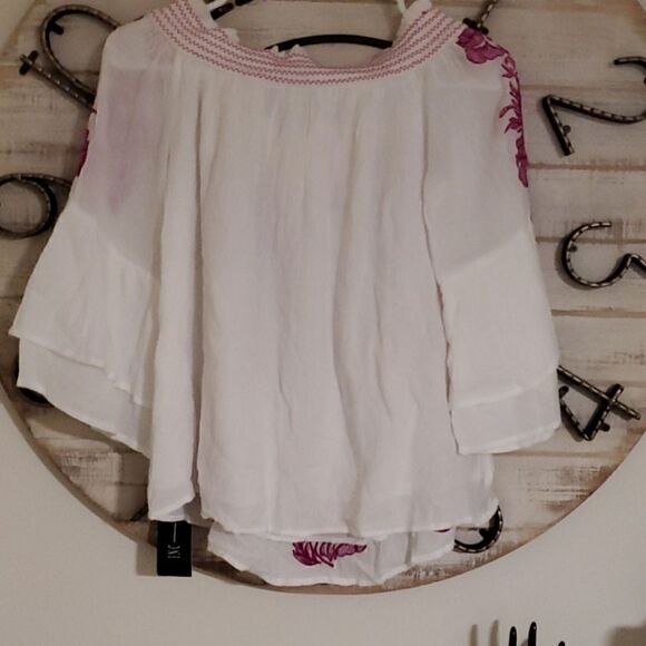 Boho floral flowy bell sleeve top - Picture 4 of 6